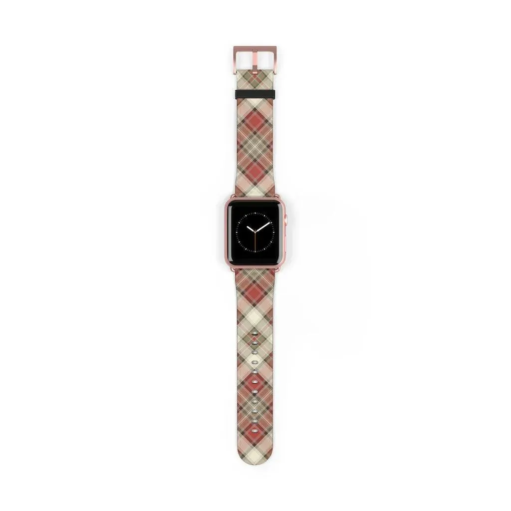 Red Scottish Plaid Watch Band