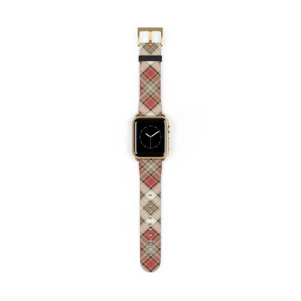 Red Scottish Plaid Watch Band