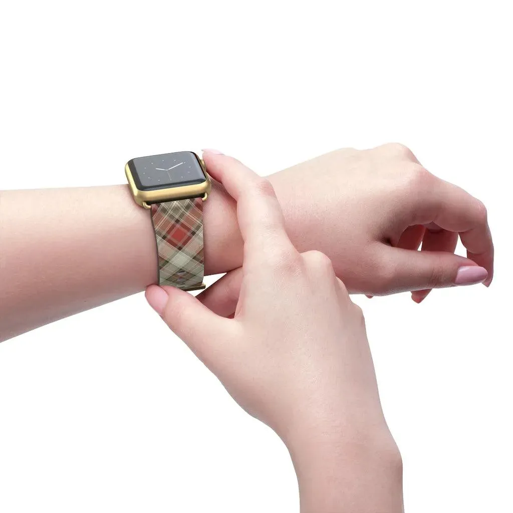 Red Scottish Plaid Watch Band