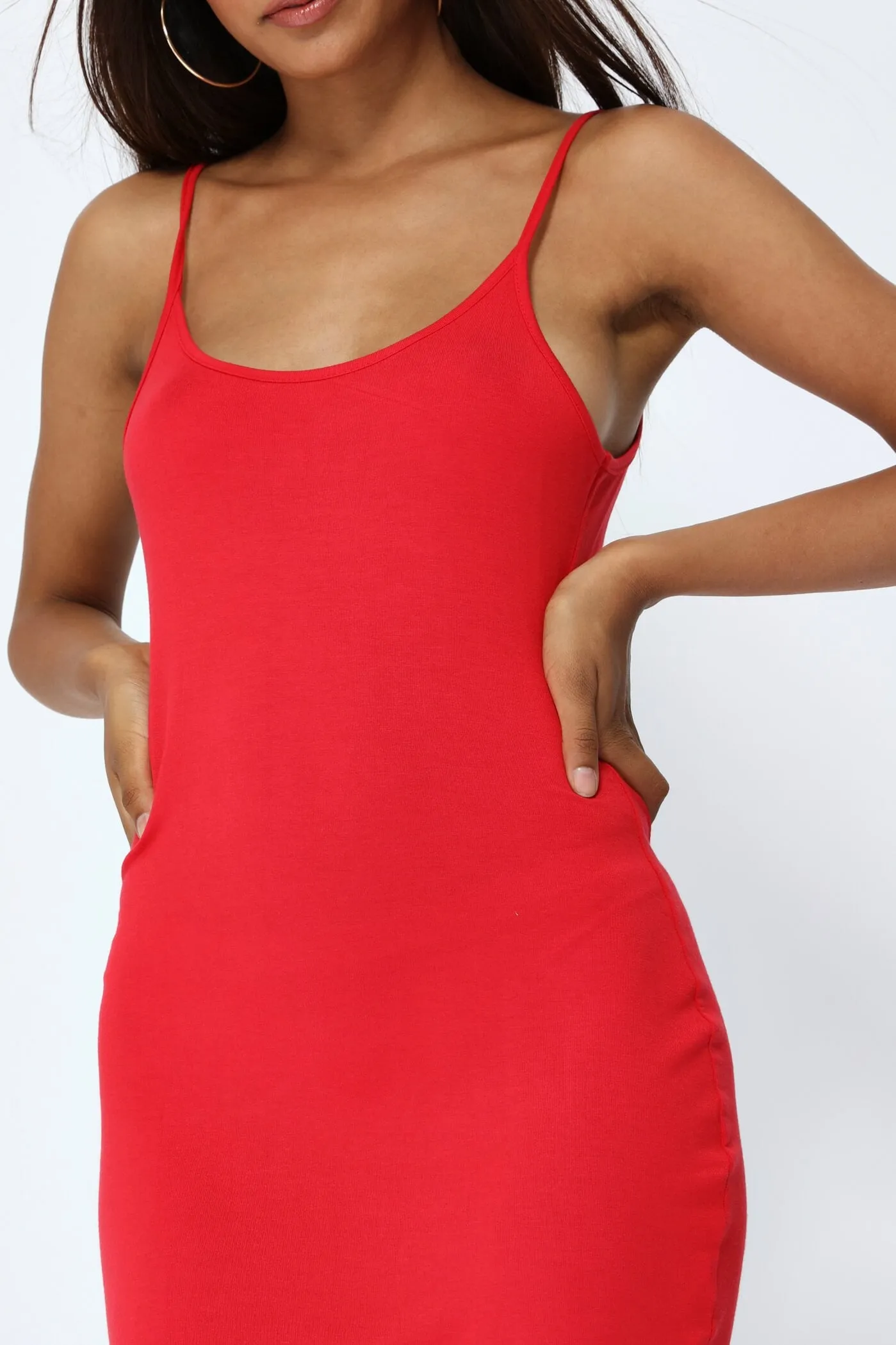 Red Strappy Bodycon Dress