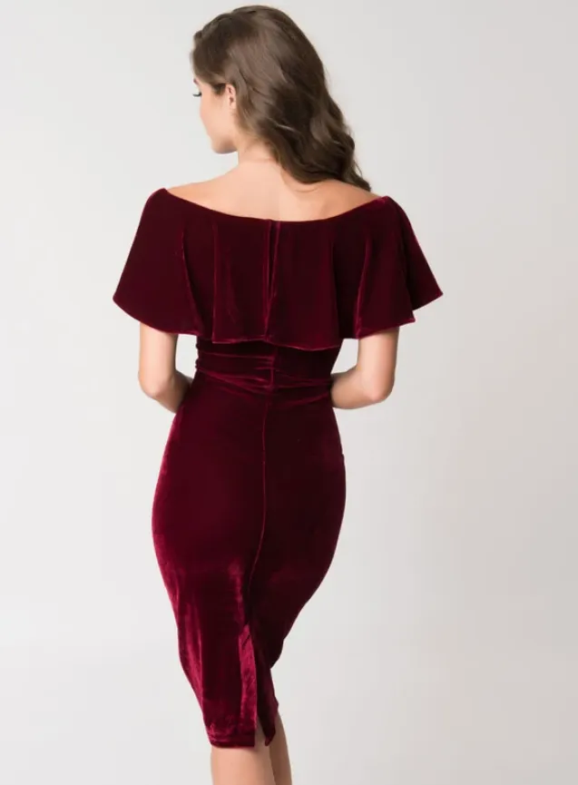 Red Velvet Wiggle Dress