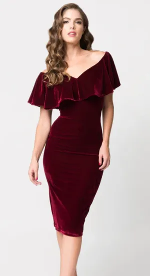 Red Velvet Wiggle Dress