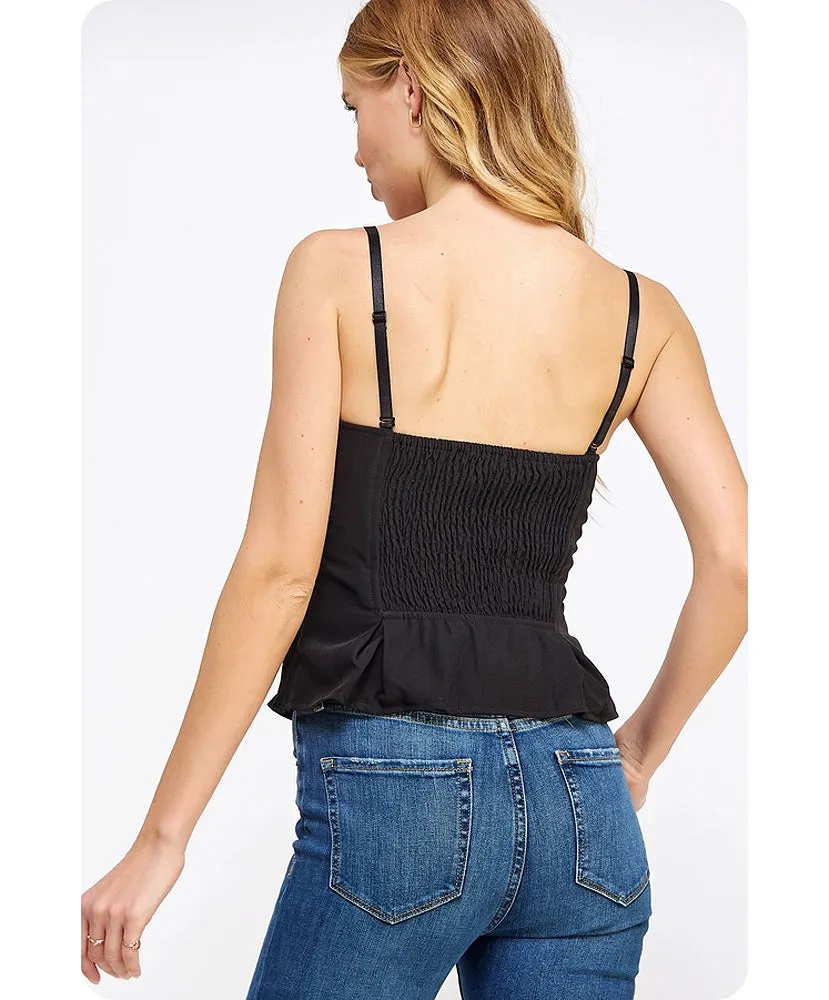 Ren Front Button Detail Tailored Corset Top