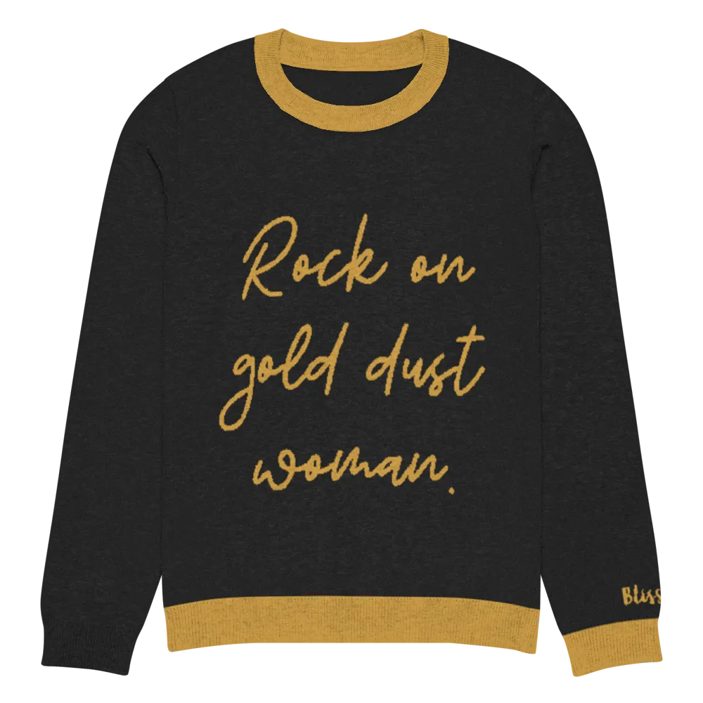 Rock On Gold Dust Woman Personalized Knit Sweater