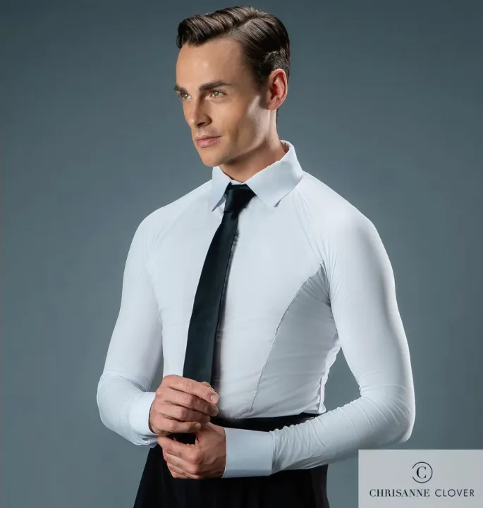 SALE Chrisanne Clover Mens Raglan Ballroom Practice Shirt in black