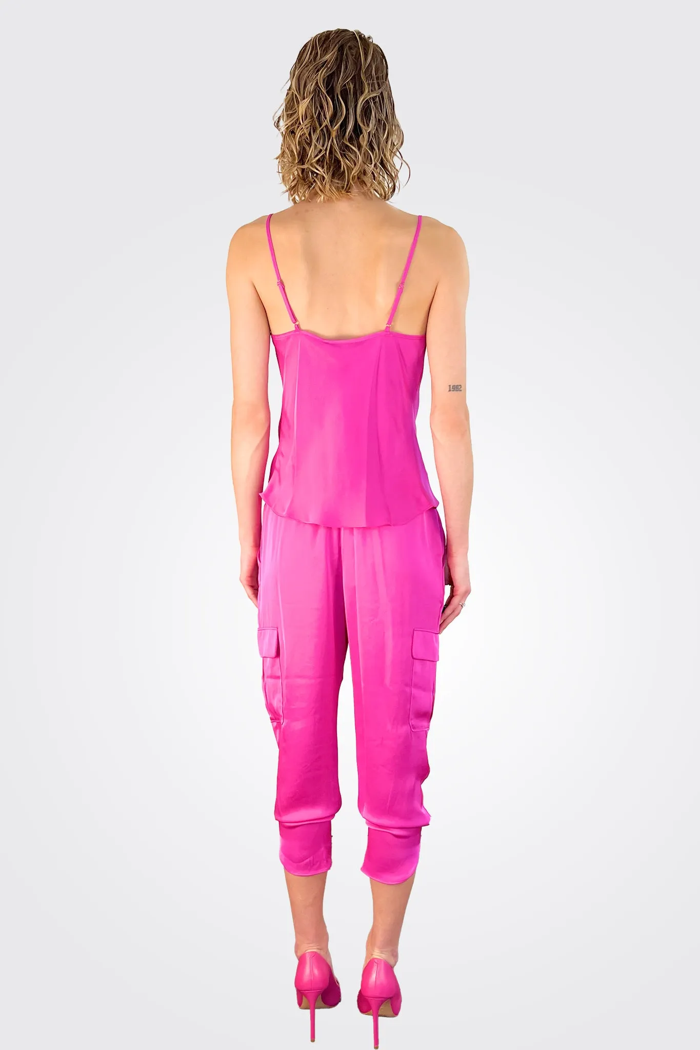 Satin Pocket Allyn Pant - Pink