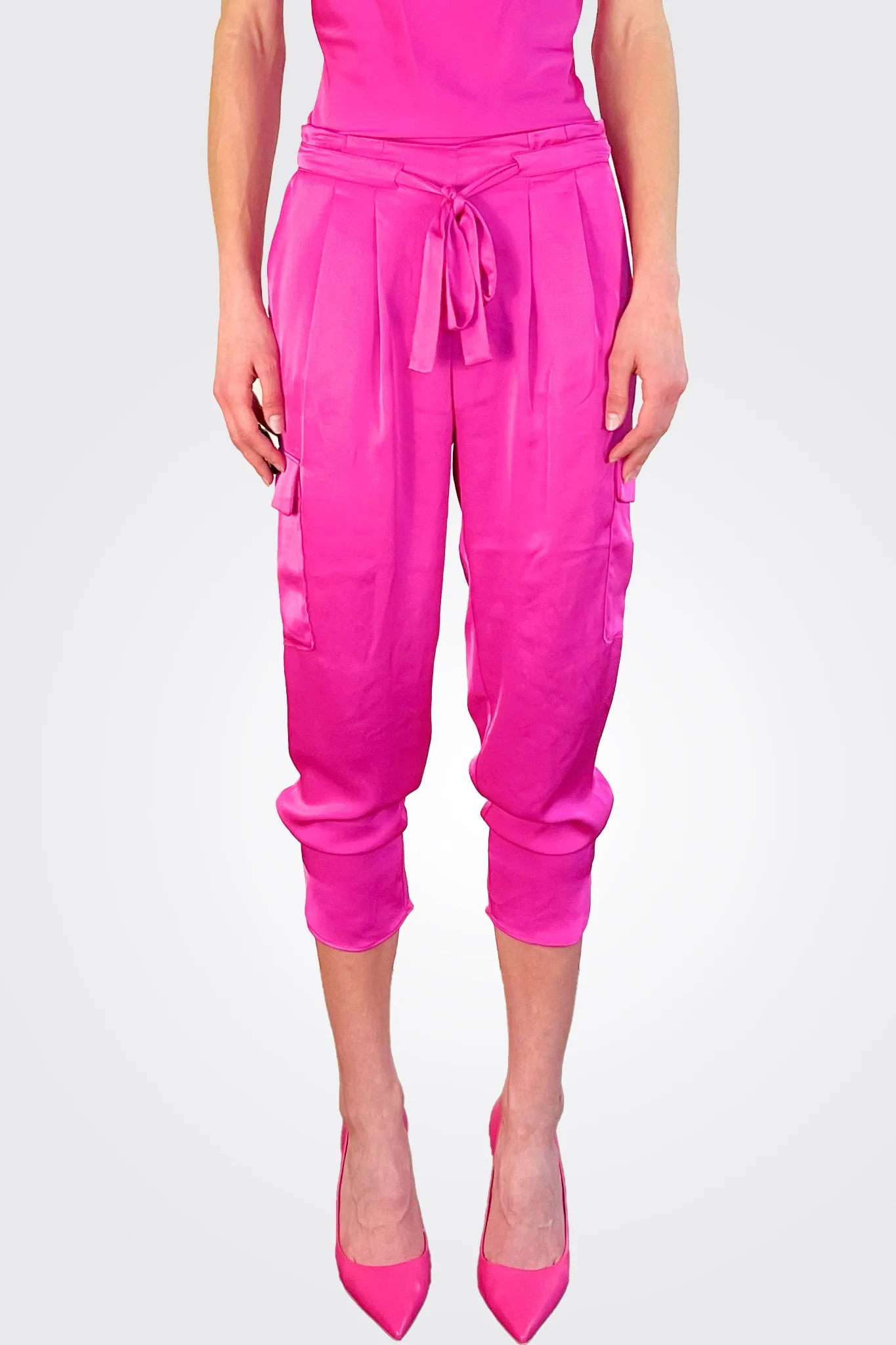 Satin Pocket Allyn Pant - Pink