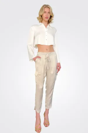 Satin Pocket Allyn Pant - Sands