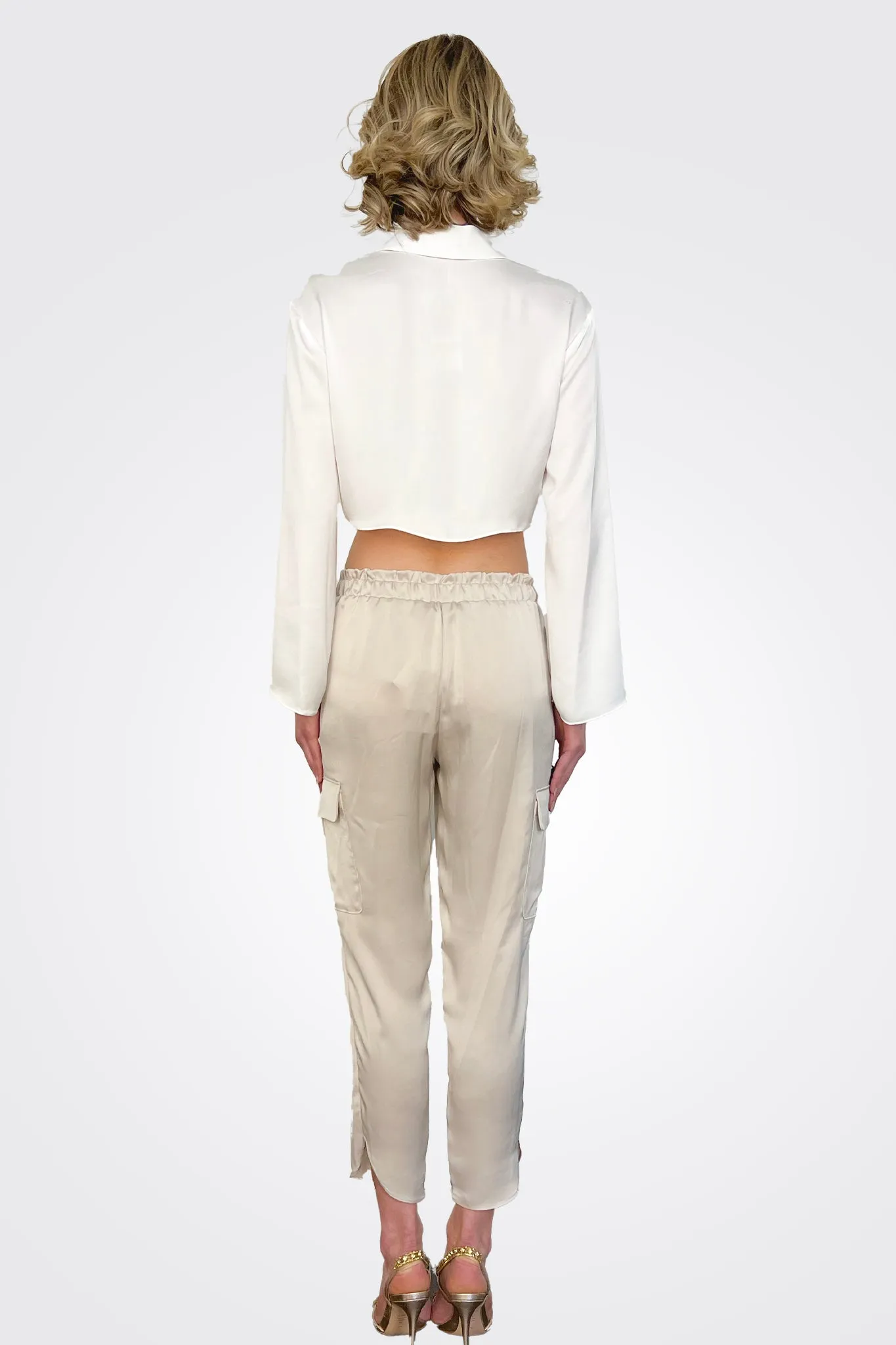 Satin Pocket Allyn Pant - Sands
