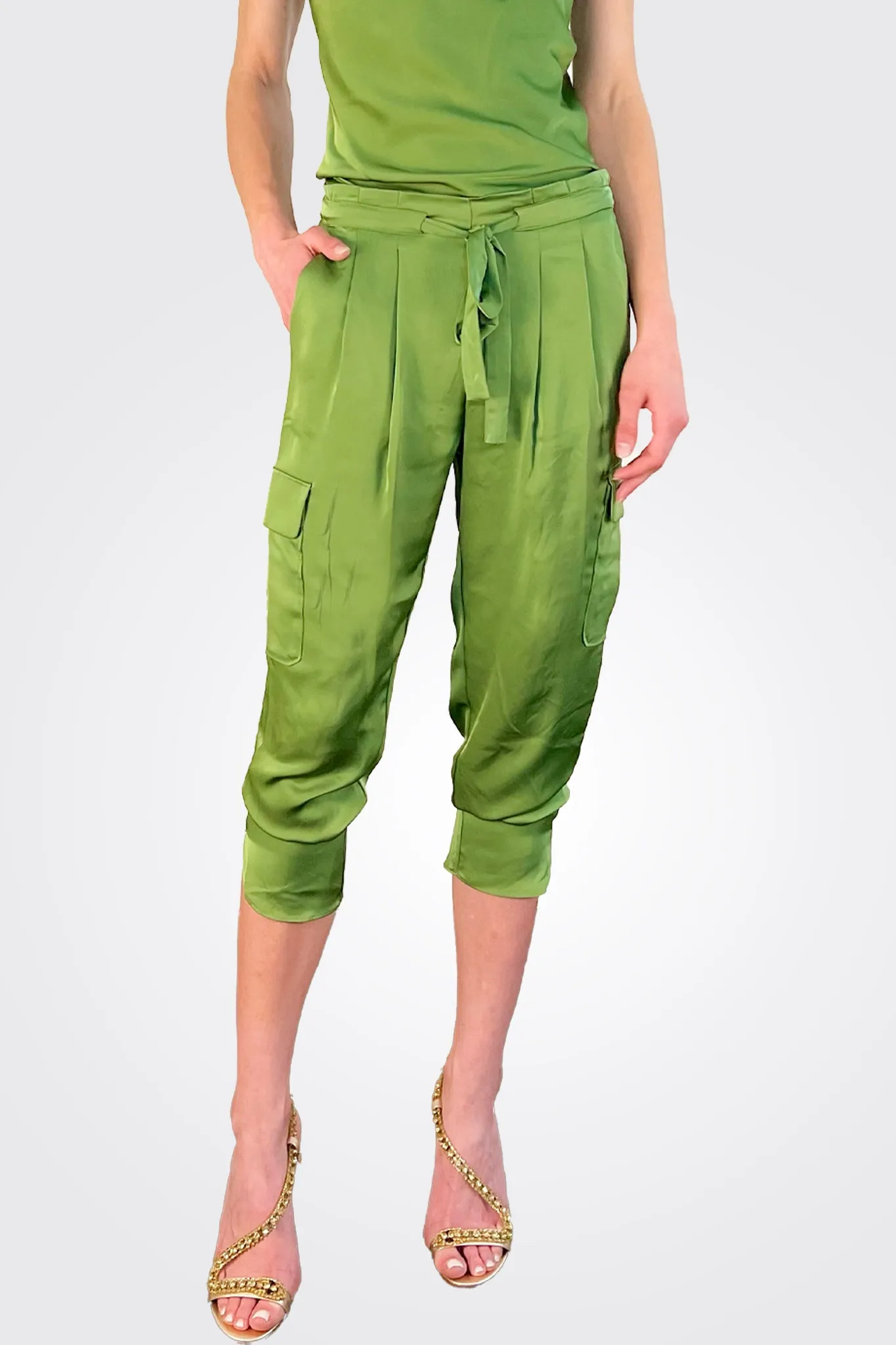 Satin Pocket Allyn Pant - Spruce