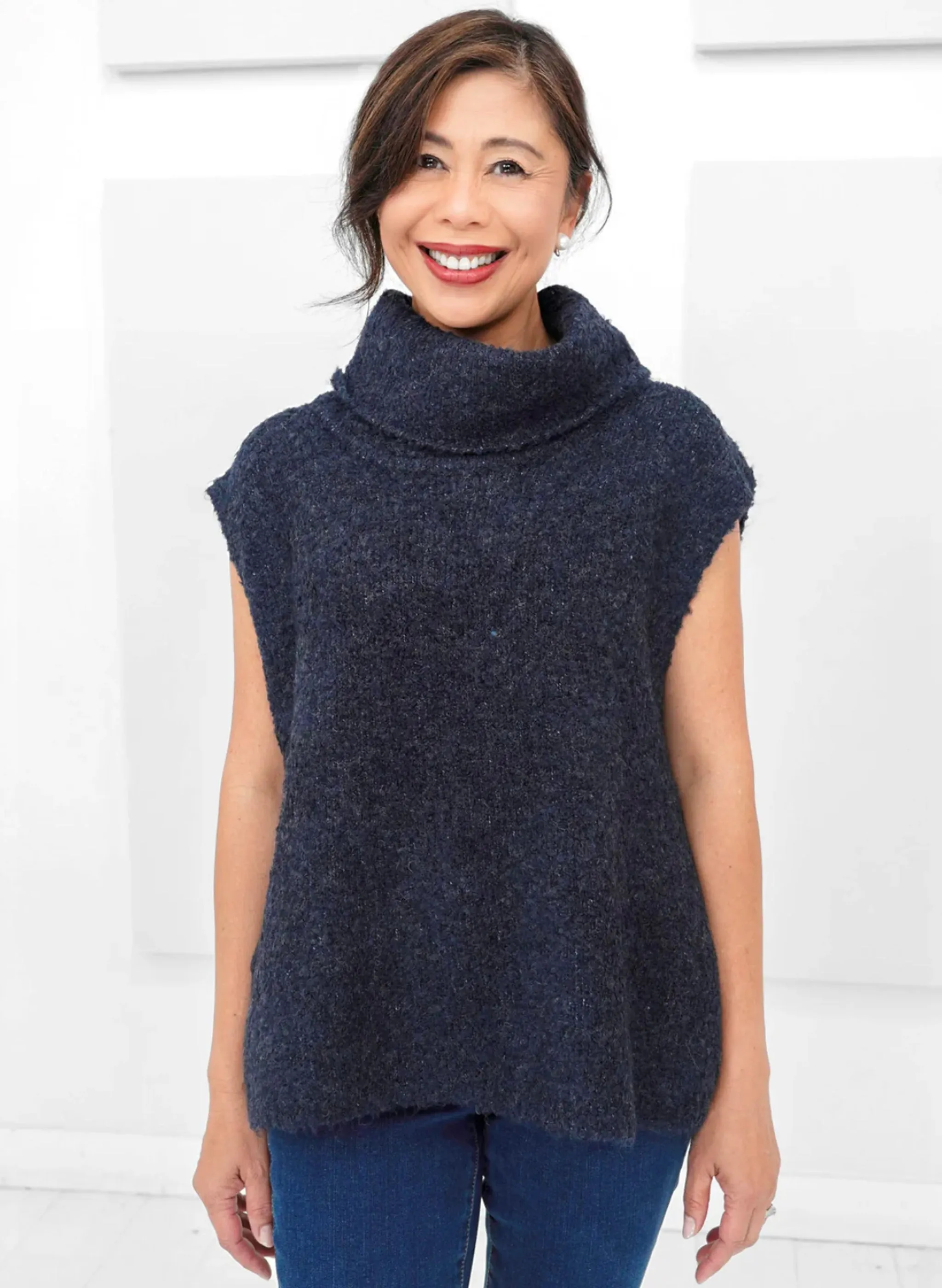 Scrunch Time Pop Over Sweater - Lilac/Green