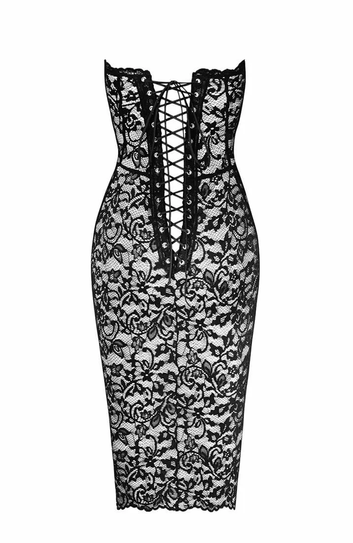 Sheer black lace bodycon dress - Your Confidant