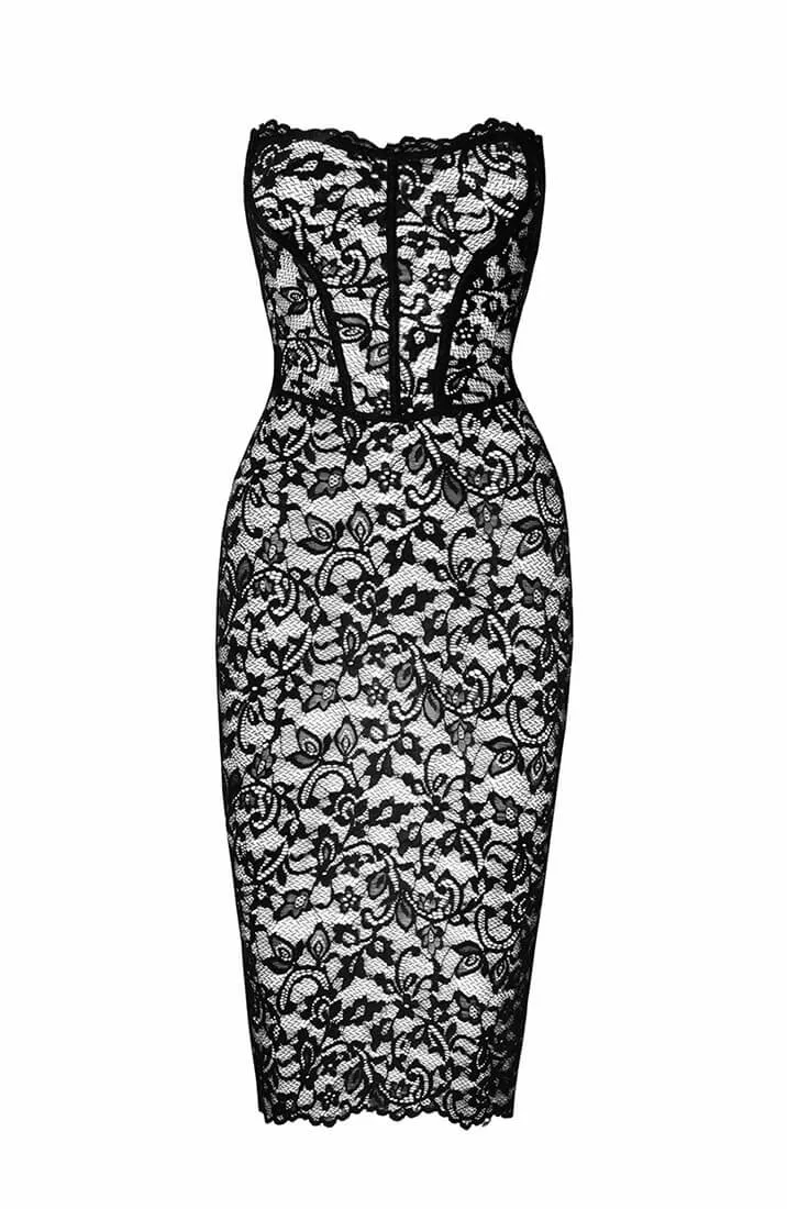 Sheer black lace bodycon dress - Your Confidant