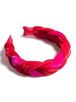 Shiraleah Braided Velvet Headband, Magenta