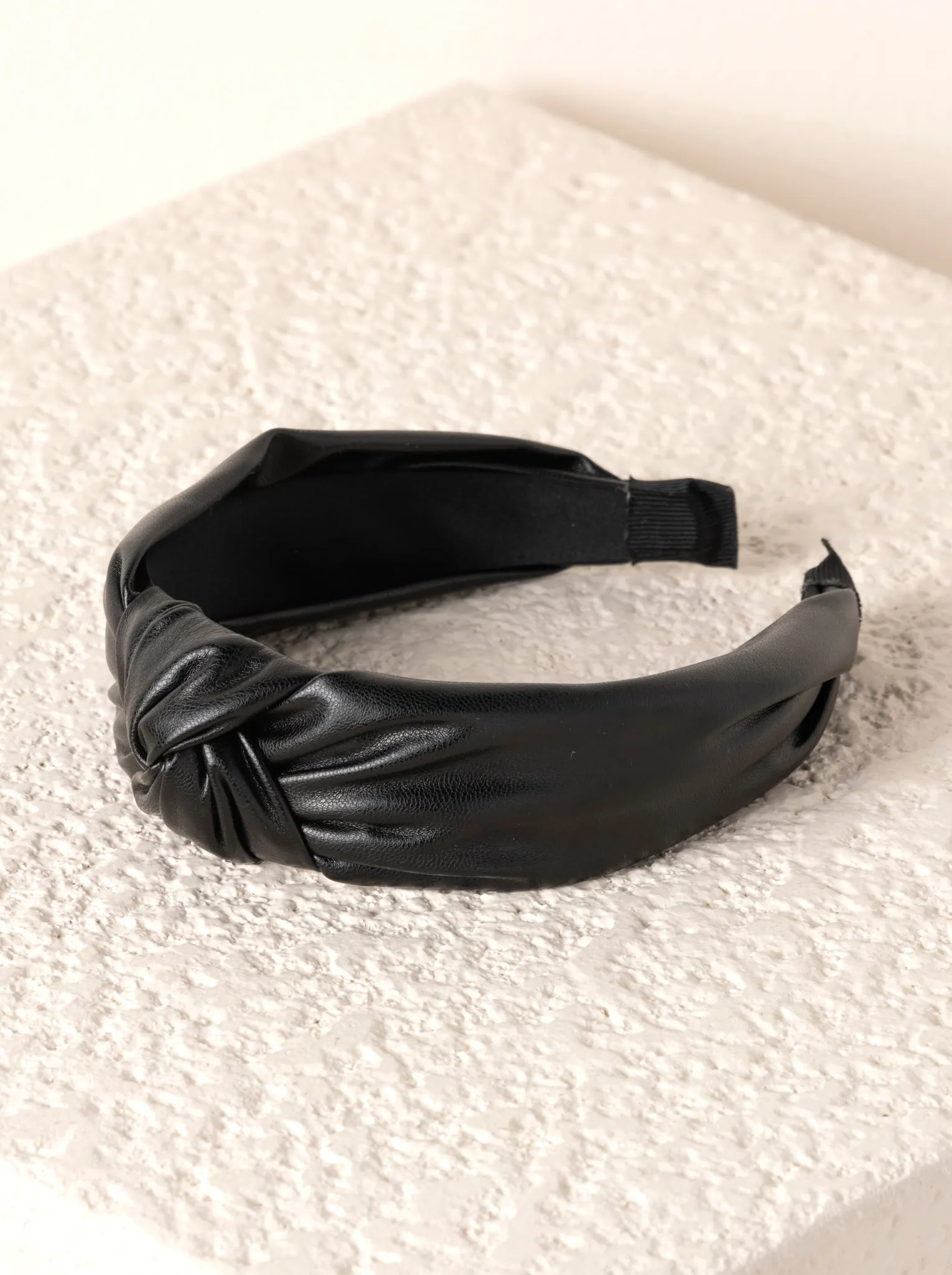 Shiraleah Knotted Faux Leather Headband, Black