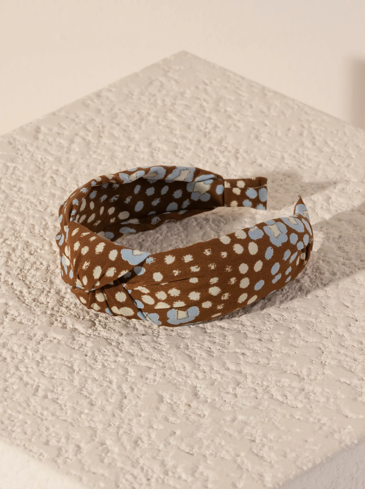 Shiraleah Knotted Flower Print Headband, Brown - FINAL SALE ONLY