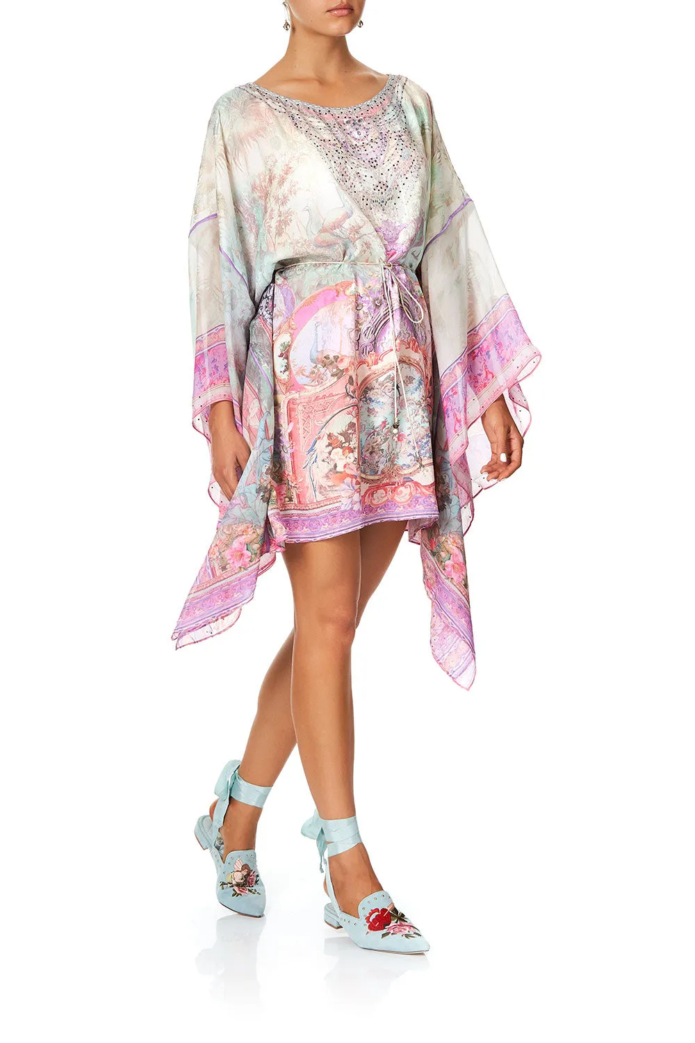 SHORT KAFTAN WITH SHEER SLEEVE ELECTRON LIBRE