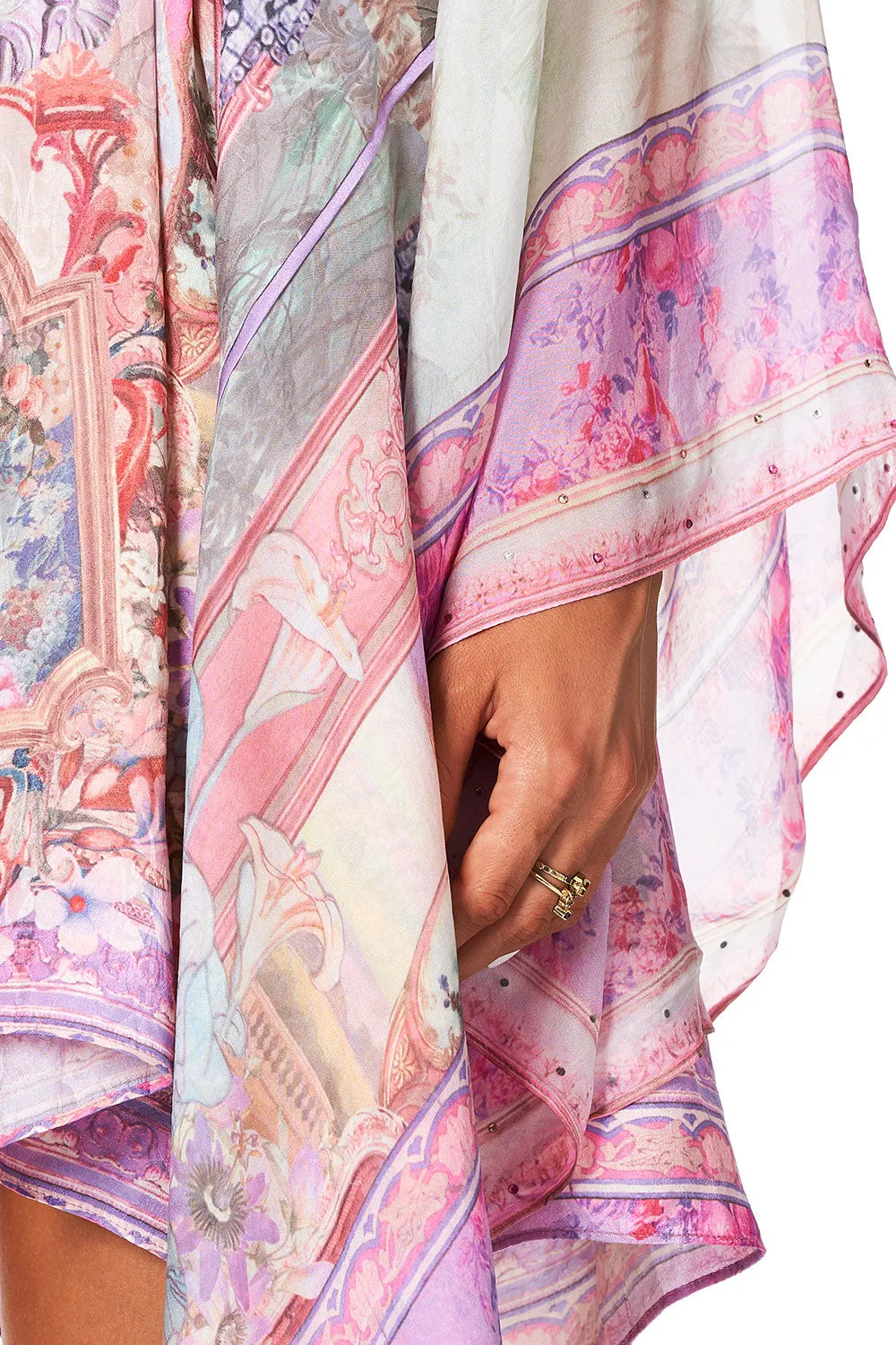 SHORT KAFTAN WITH SHEER SLEEVE ELECTRON LIBRE