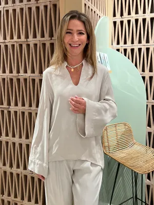SILKY TUNIC BLOUSE