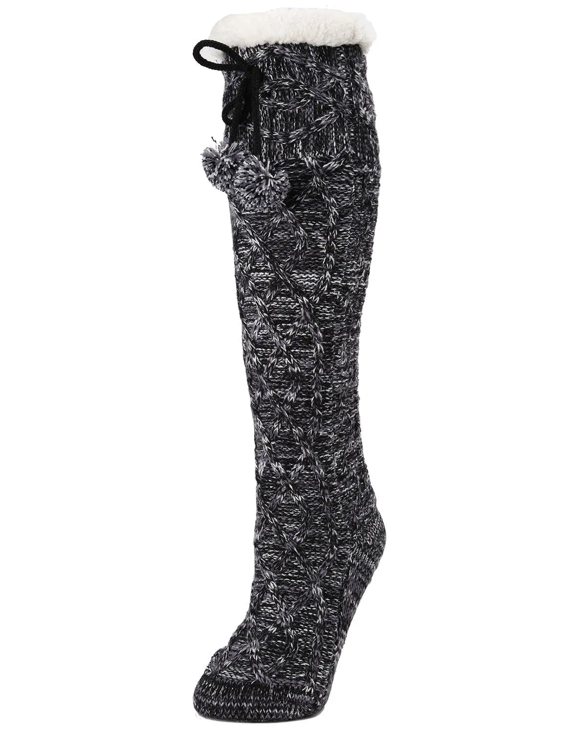 Silpi Lattice Pom-Pom Accent Knee High Sock