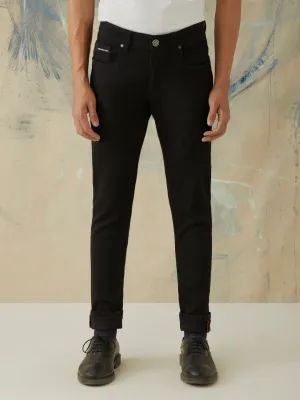 Skinny Fit Black Plain Jeans