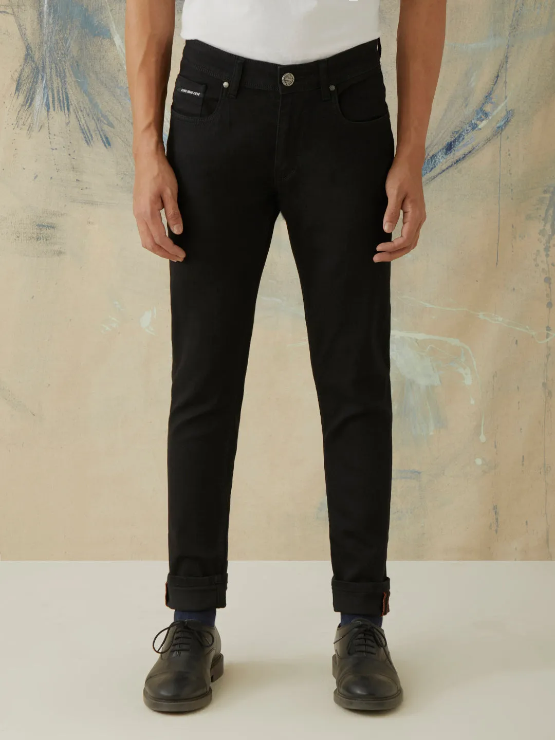 Skinny Fit Black Plain Jeans