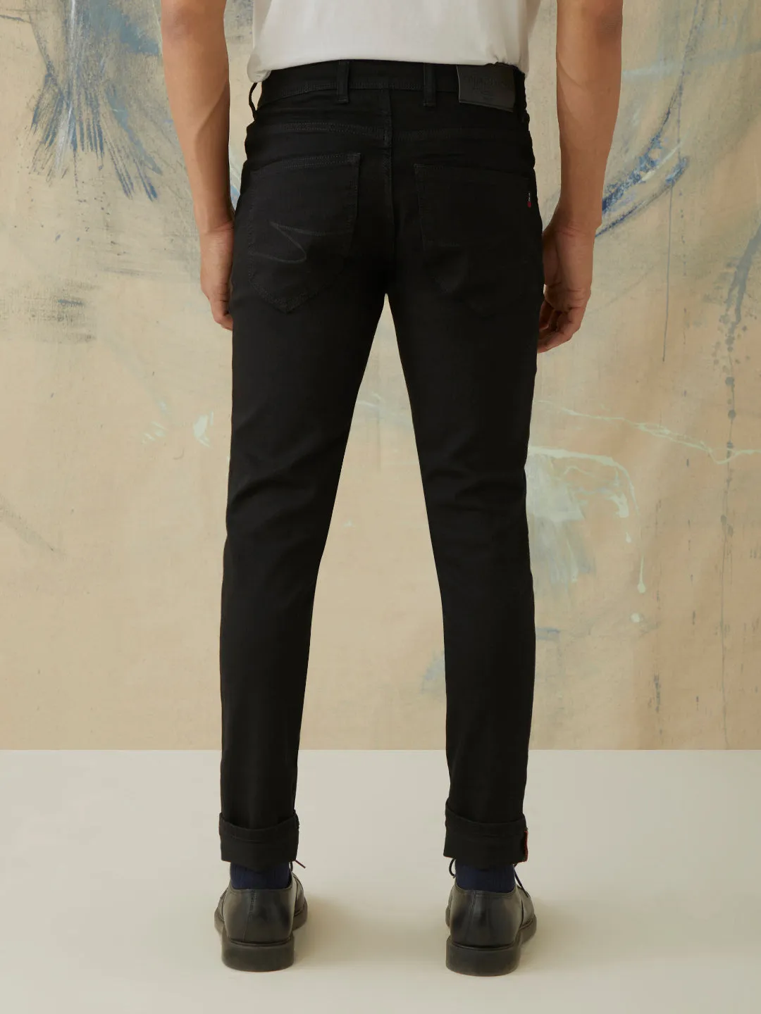Skinny Fit Black Plain Jeans