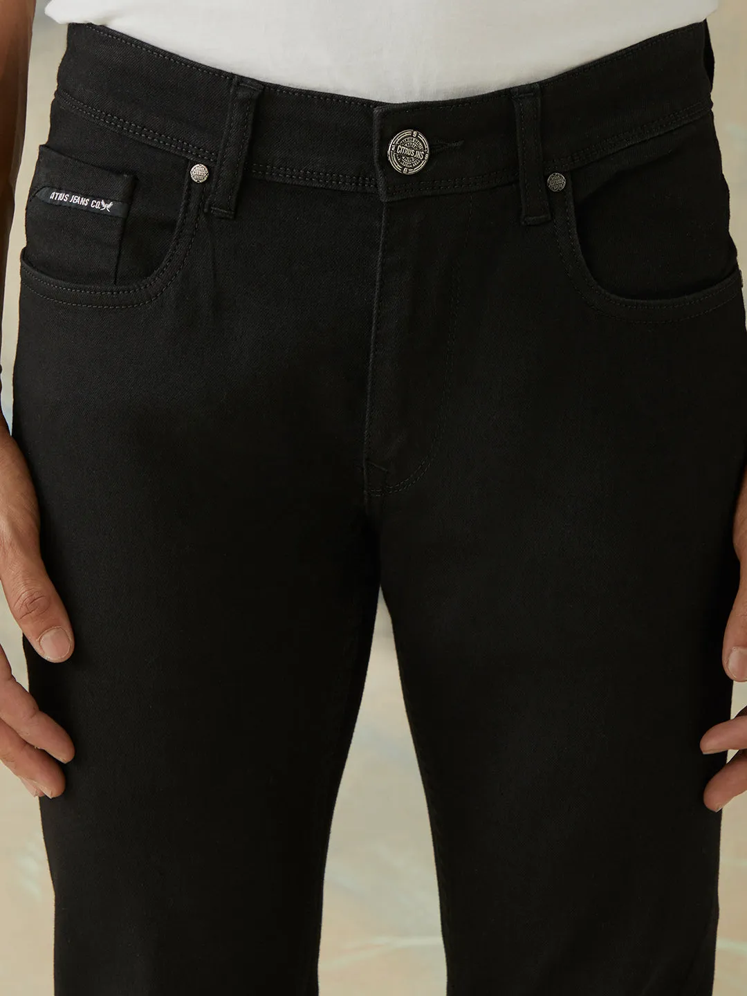 Skinny Fit Black Plain Jeans