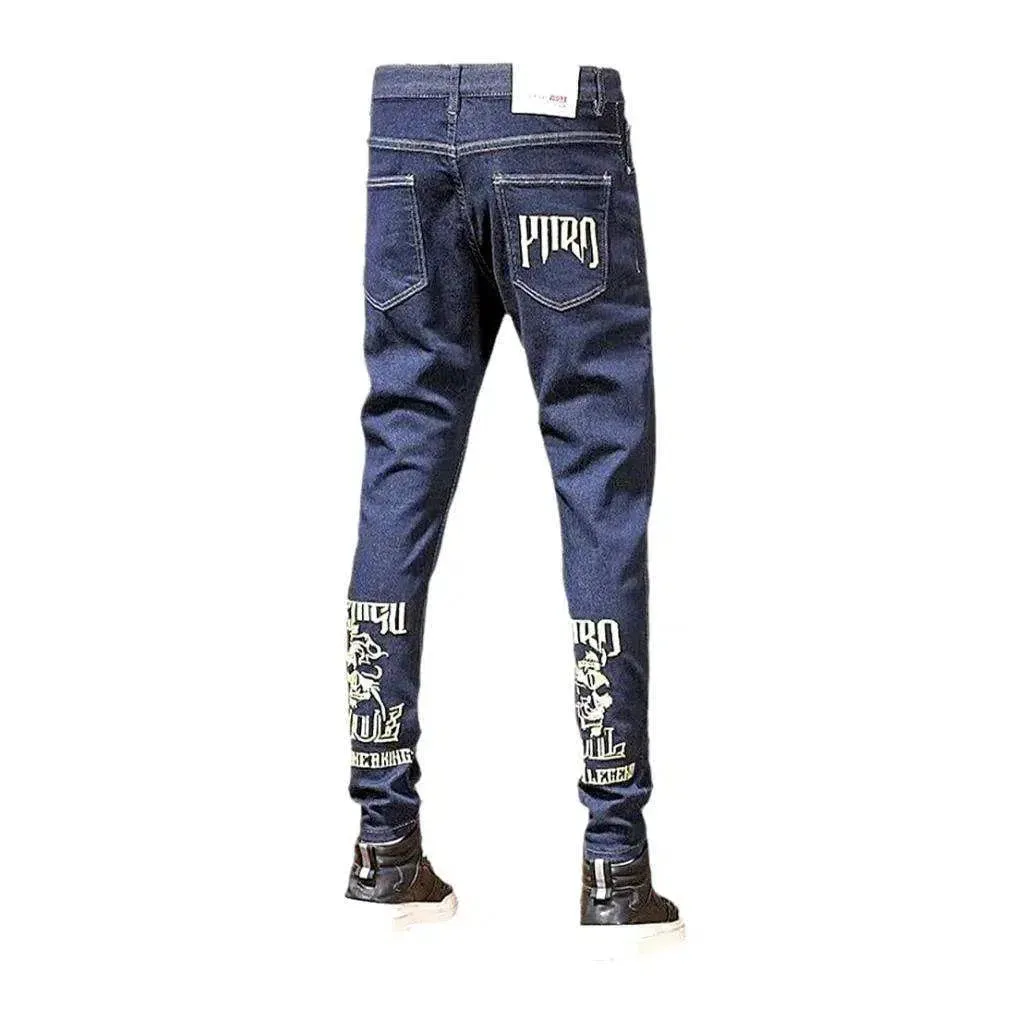 Skinny men's painted jeans