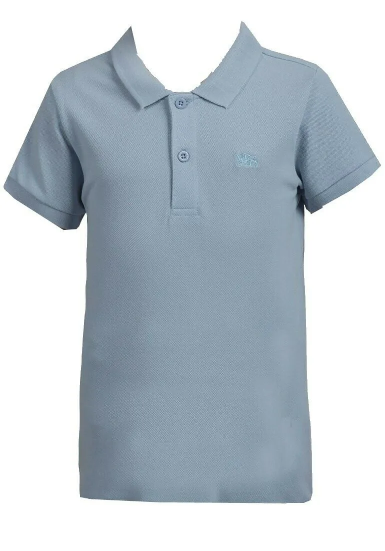 Sky Blue Minoti Cotton Short Sleeve School Plain Polo Shirt