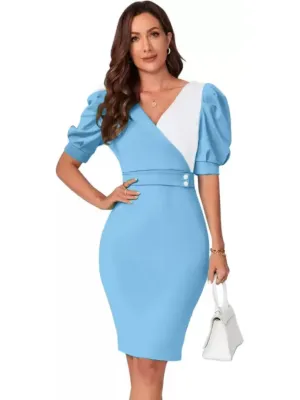 Sky V-Neck Bodycon Dress