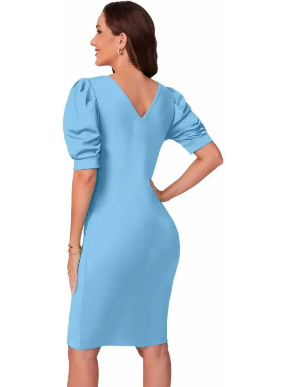Sky V-Neck Bodycon Dress