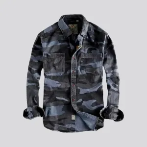Slim fit men's denim shirt
