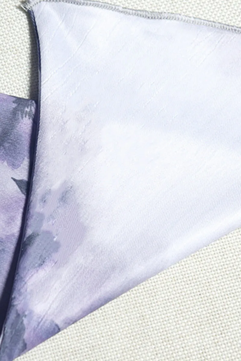 Sloping Shoulder Irregular Hem Tie Dye Top