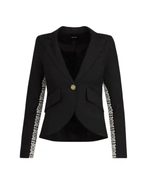 Smythe One Button Graphic Tuxedo Stripe Blazer