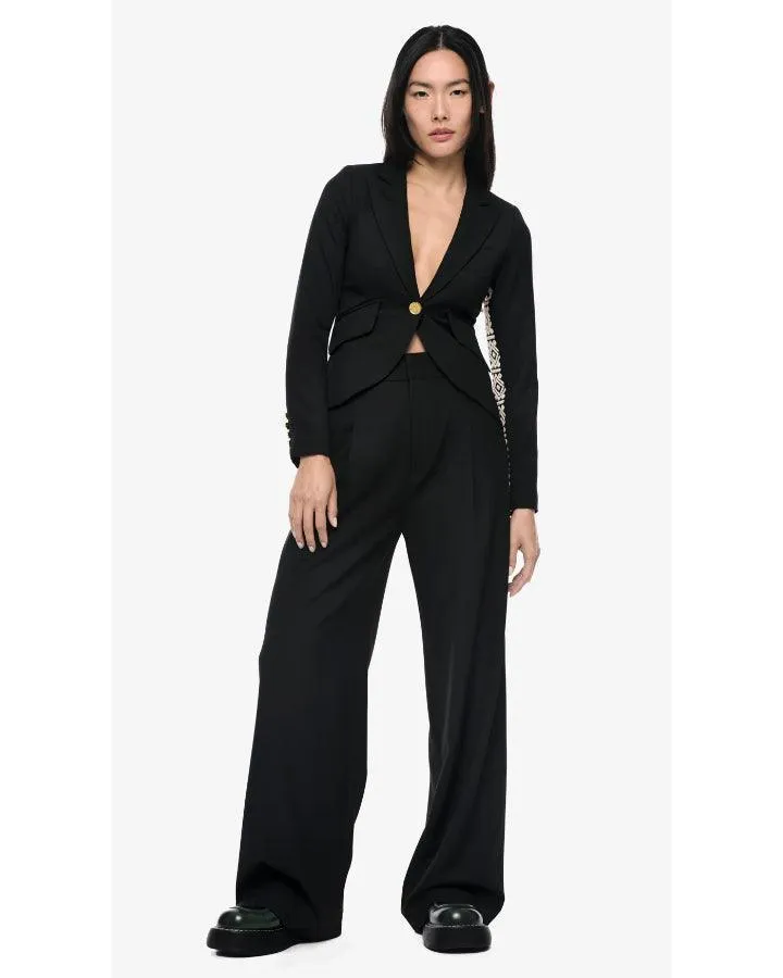 Smythe One Button Graphic Tuxedo Stripe Blazer