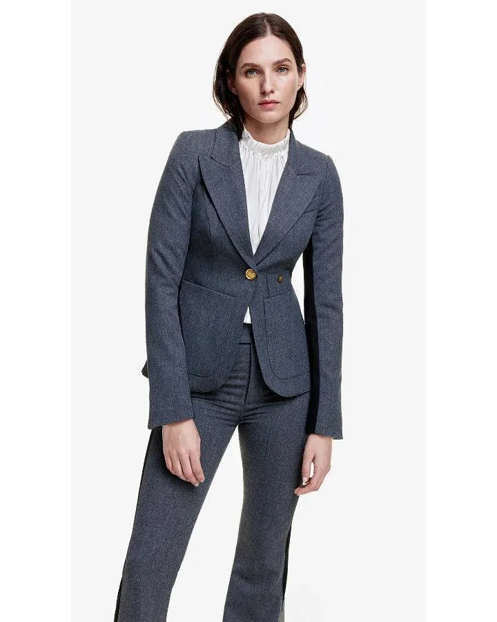 Smythe Patch Pocket Tux Black Stripe Blazer