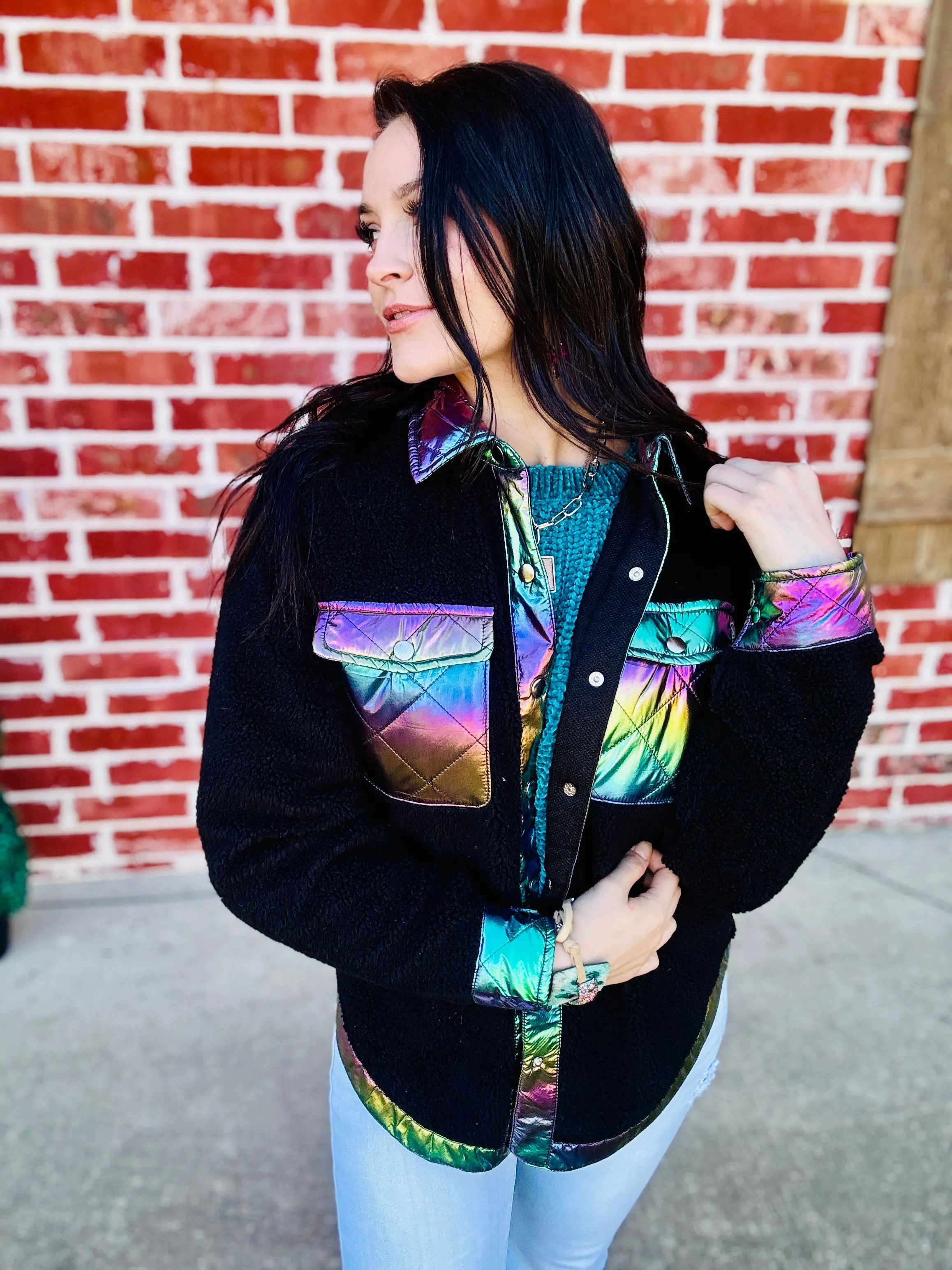 Softest Midnight Mermaid Sherpa Jacket