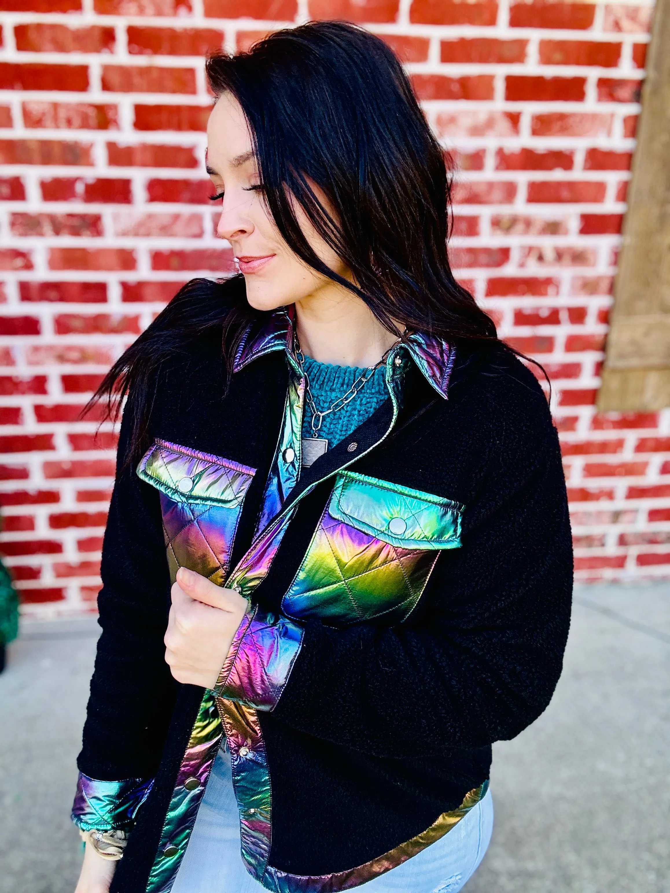 Softest Midnight Mermaid Sherpa Jacket