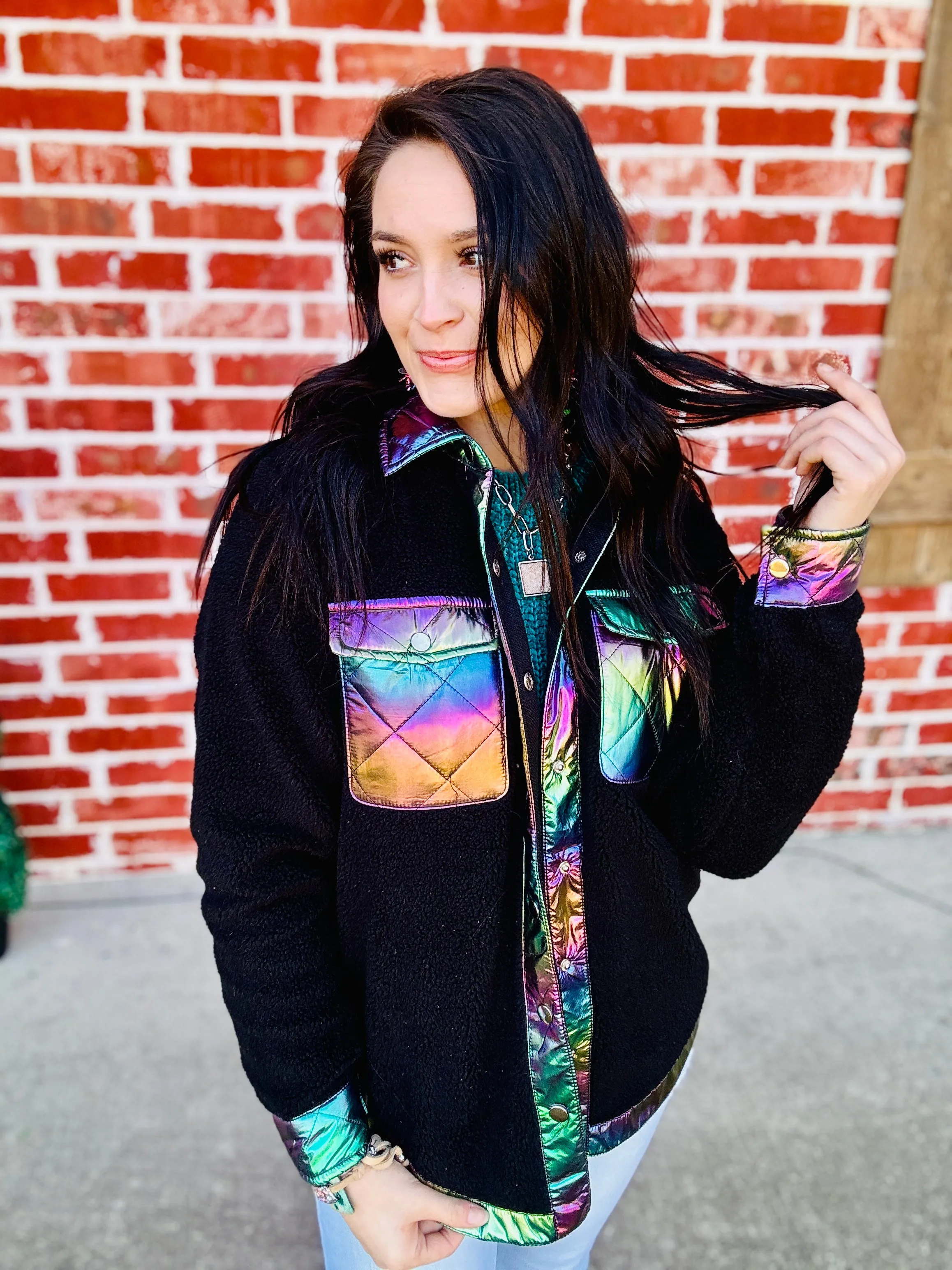 Softest Midnight Mermaid Sherpa Jacket