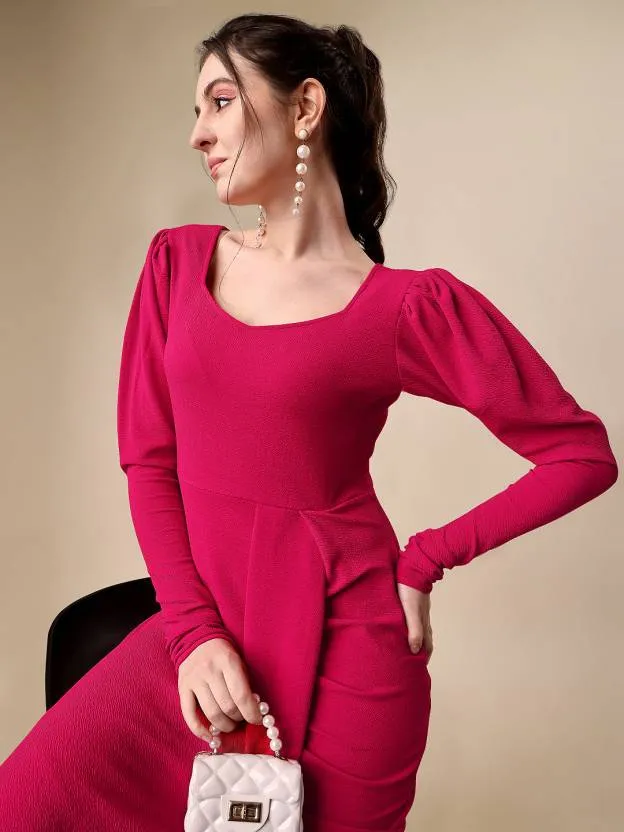 Solid Maxi Dress with Sweetheart Neck