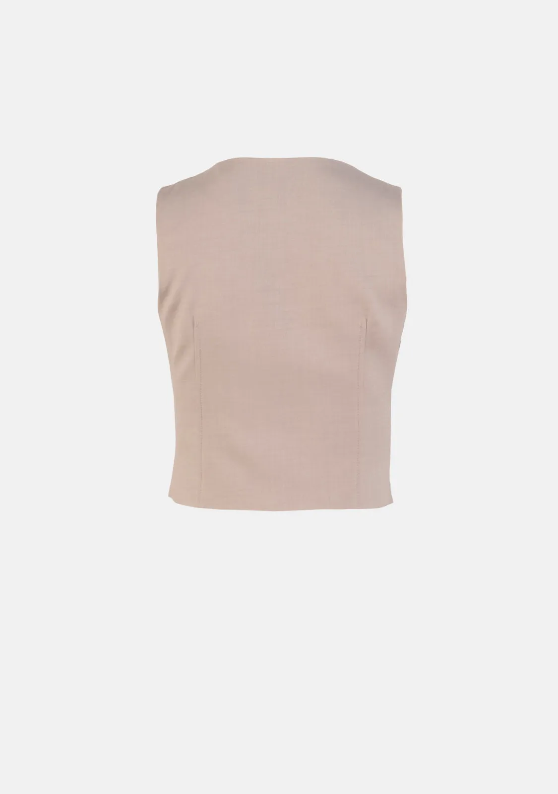 Solid Tailored Vest With Hook & Eye Detail