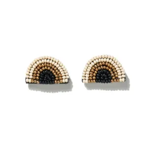 Sophia Rainbow Beaded Post Earrings Black