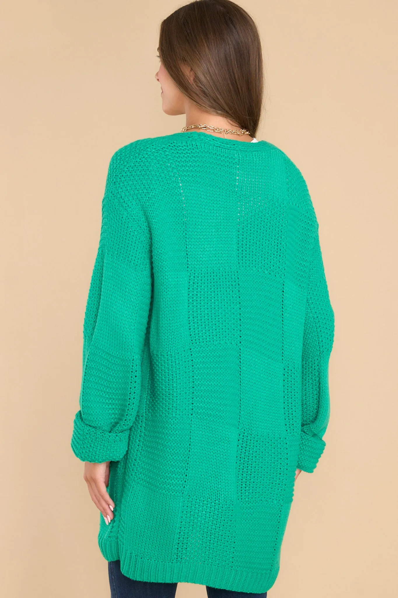 Stay Or Leave Kelly Green Cardigan