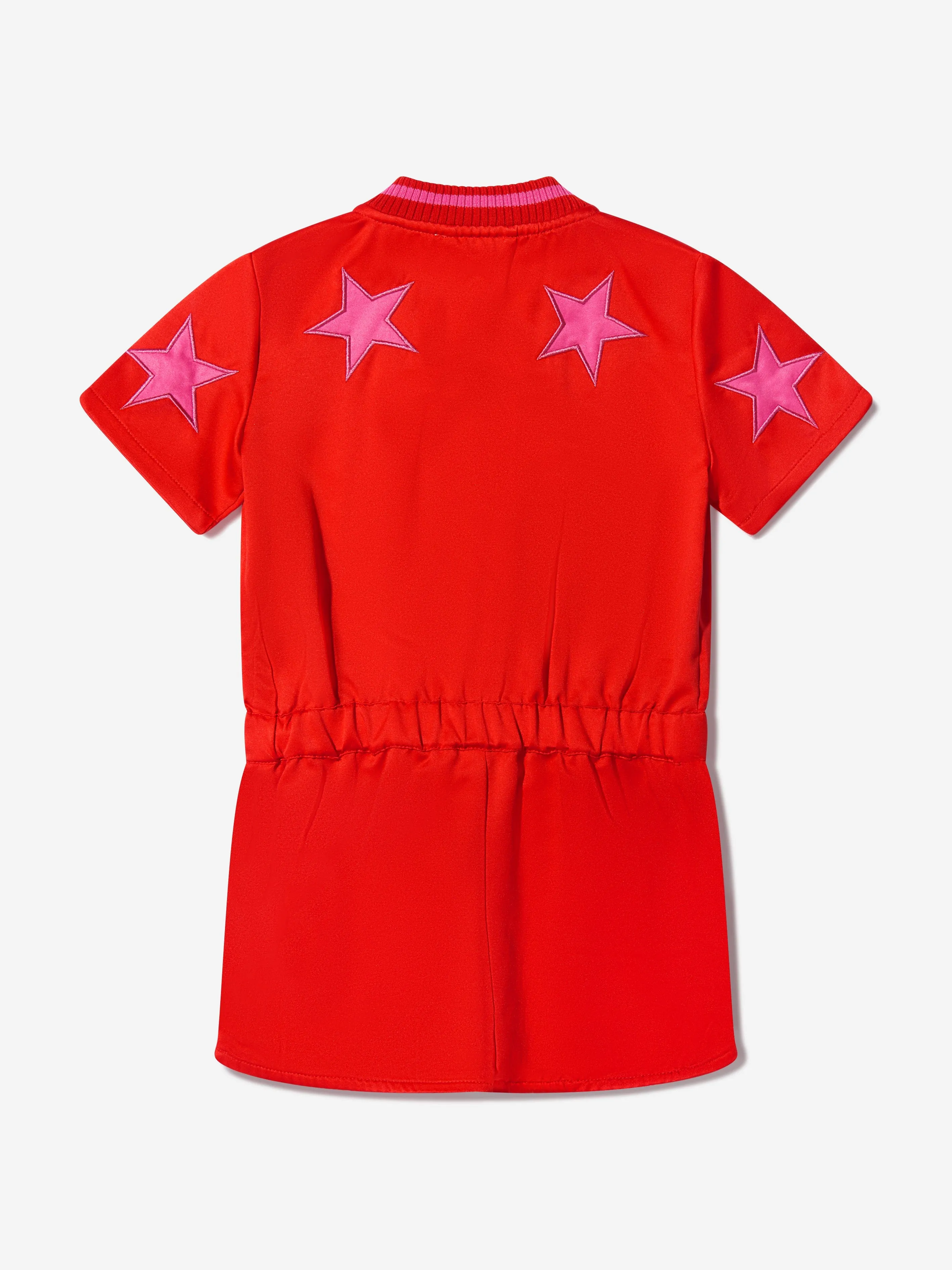 Stella McCartney Girls Cotton Satin Fringed Star Playsuit