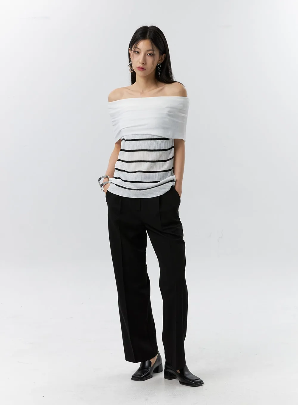 Straight Leg Tailored Pants IL326