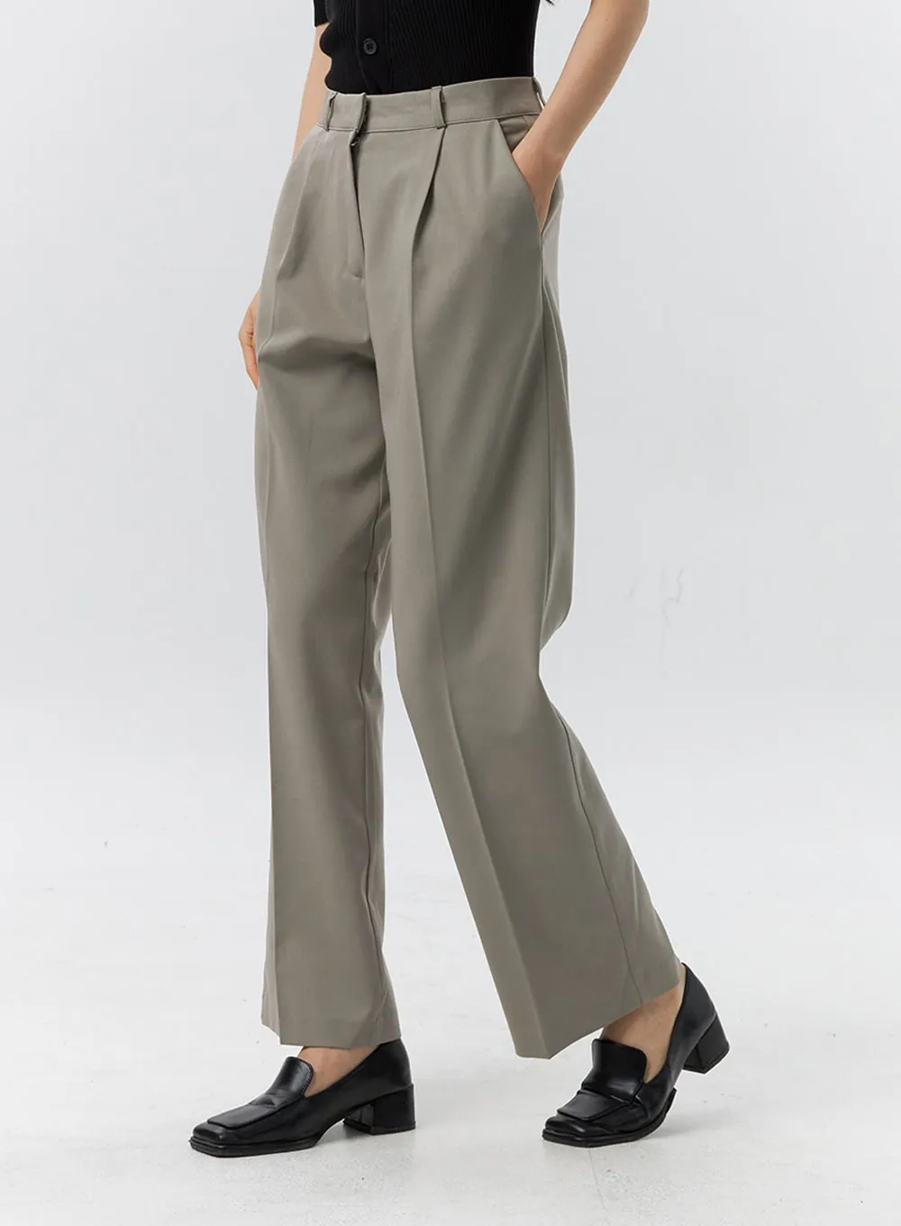 Straight Leg Tailored Pants IL326