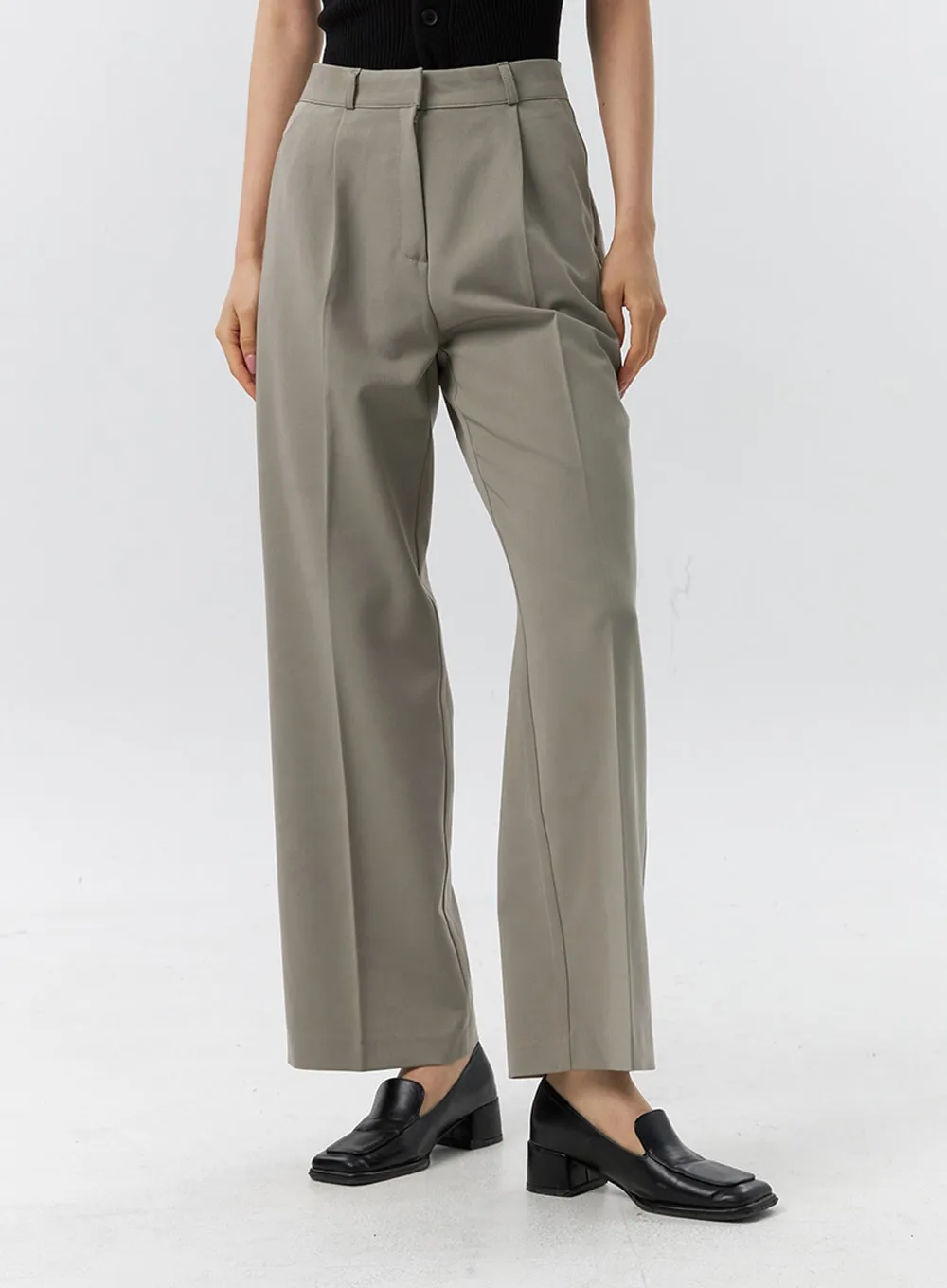 Straight Leg Tailored Pants IL326