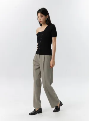 Straight Leg Tailored Pants IL326