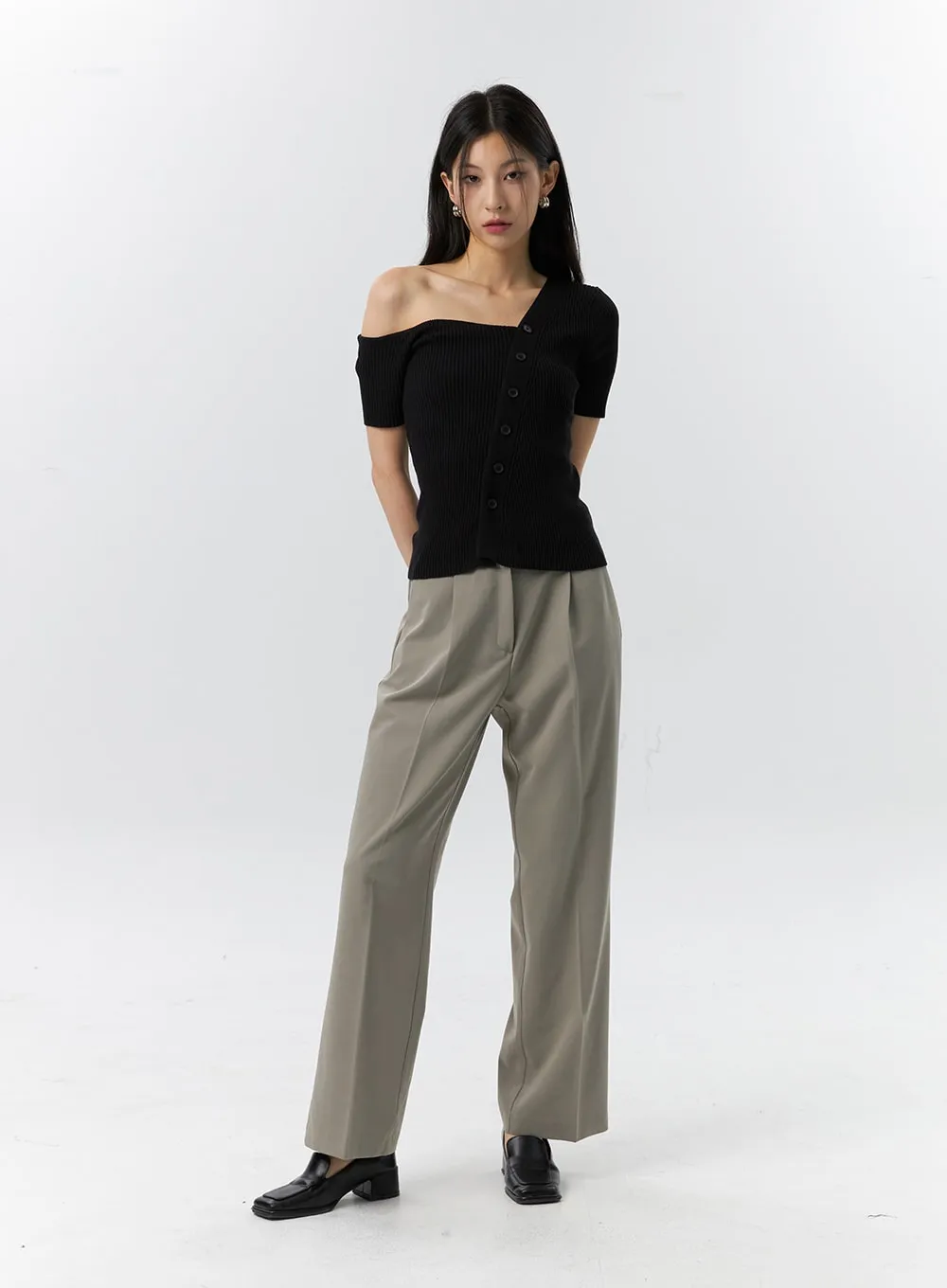 Straight Leg Tailored Pants IL326